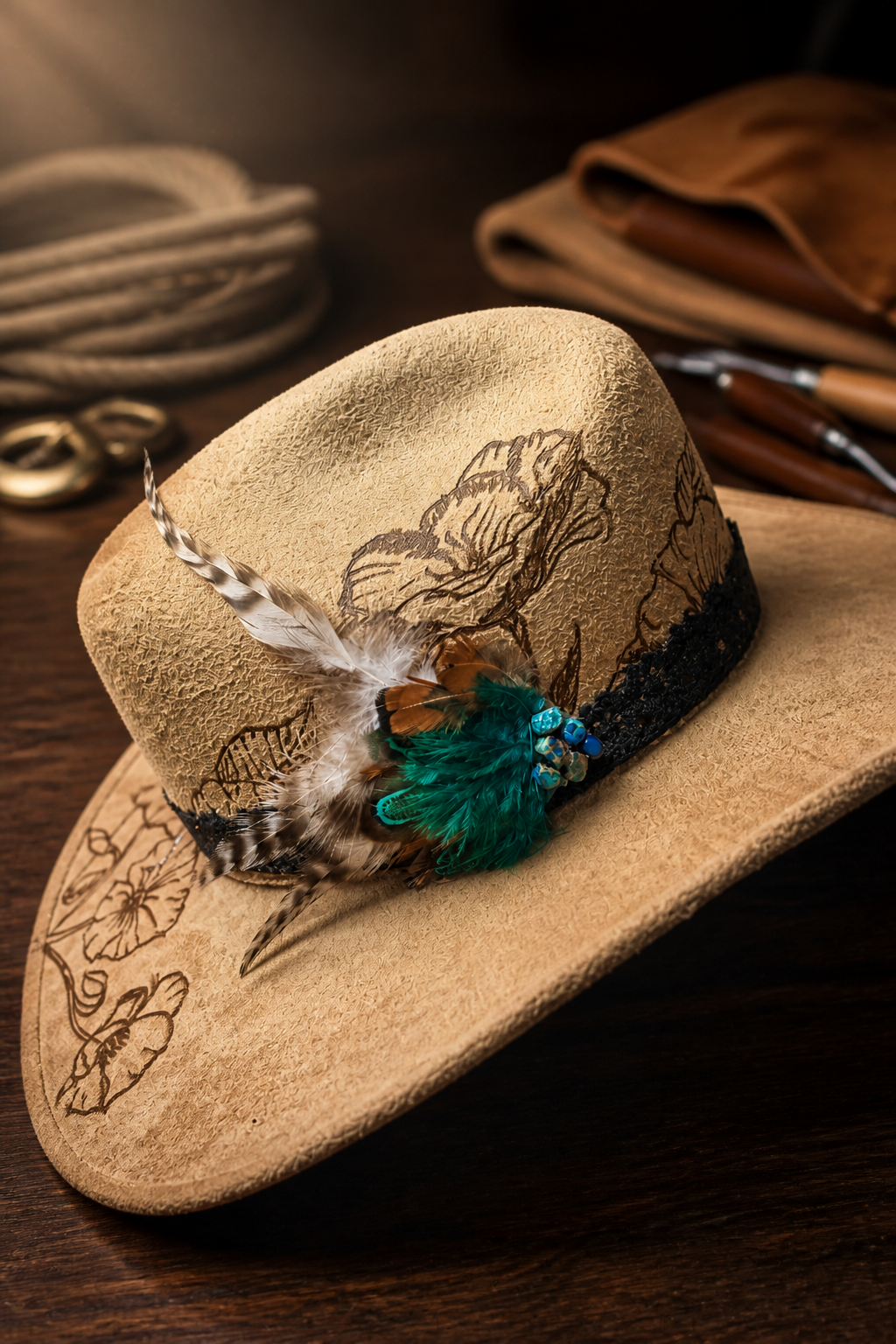 Cowboy Hat Band Clip On