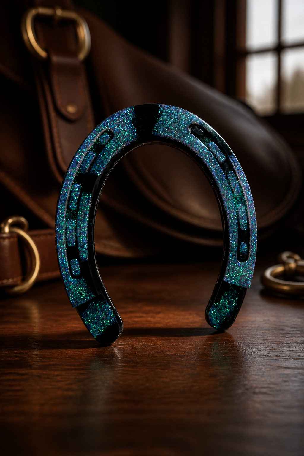 Blue Cheetah Horseshoe